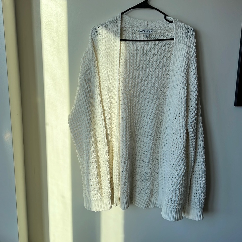 White cardigan- plus size 1x
